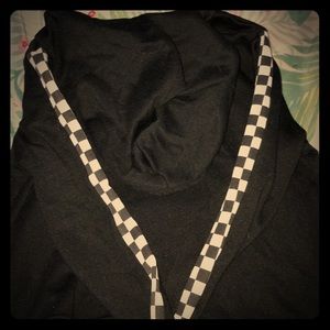 Cropped Checkered sleeved sweatshirt